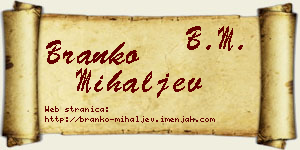 Branko Mihaljev vizit kartica